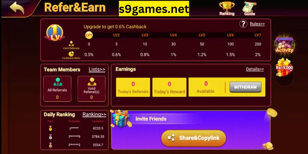 s9 Game Refer and Earn